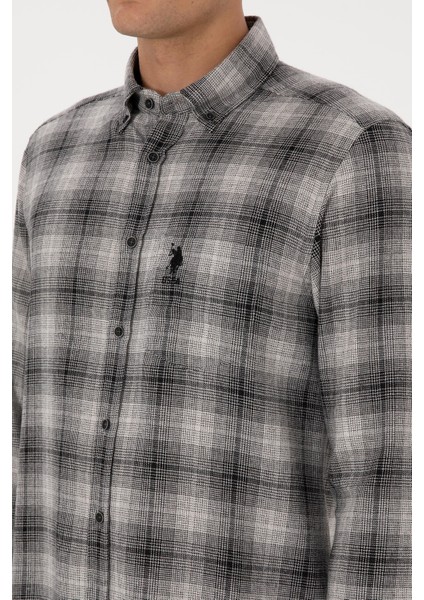 Erkek Siyah Gömlek Desenli 50308583-VR046