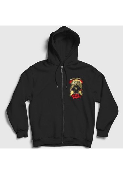 Unisex Siyah Death Proof Quentin Tarantino Yönetmen Fermuarlı Kapüşonlu Sweatshirt
