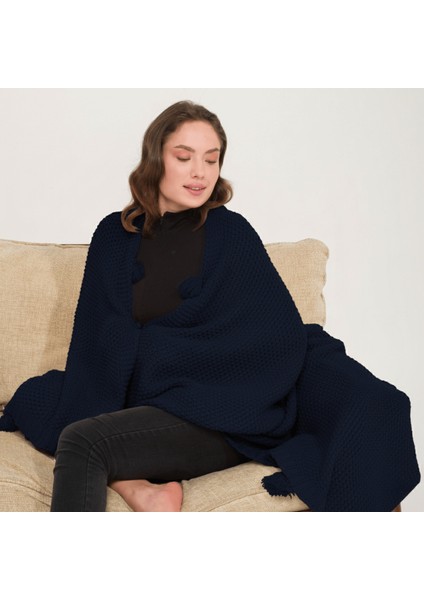 Coco Pirinç Örgü Ponponlu Triko Tv Battaniyesi Throw Koltuk Şalı fiyatları