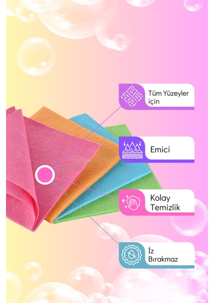 5 Adet Çok Renkli Temizlik Bezi Banyo Mutfak Toz Bezi -Dayanıklı Uzun Ömürlü Mutfak Bezi indirimleri