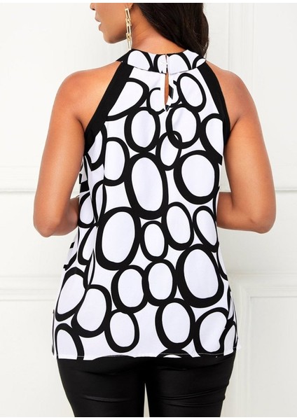 Kadın Reglan Kol Daire Yaka Desenli Asimetrik Süprem Bluz modelleri