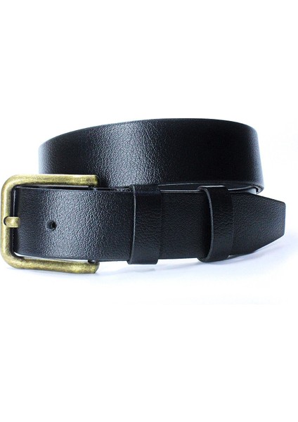 %100 Hakiki Deri Erkek Kemer Sarı Tokalı 4cm