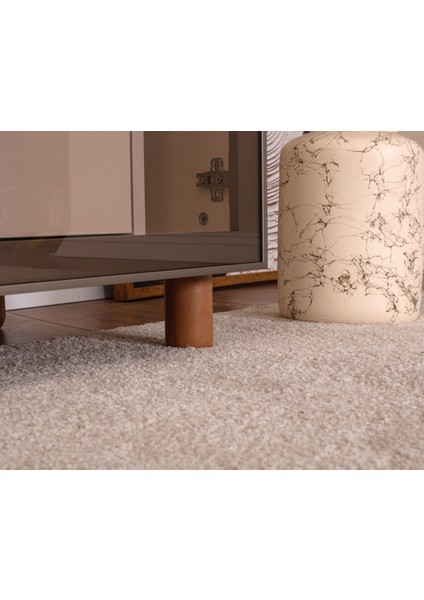 İtra 4 Kapaklı Gardırop – Krem Gövde, Meşe MDFLAM Camlı Kapak