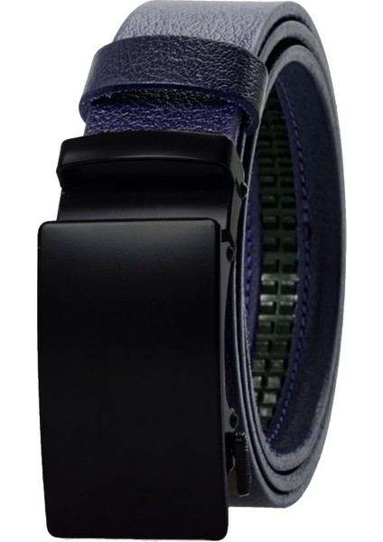 Otomatik Tokalı Deliksiz %100 Hakiki Manda Derisi Klasik Erkek Kemeri Lacivert