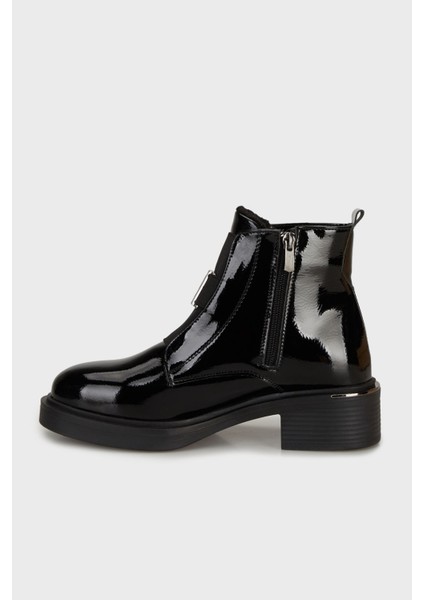 Toka Detaylı Fermuarlı Kalın Taban Parlak Bot Bayan Bot PC55159 fiyatları