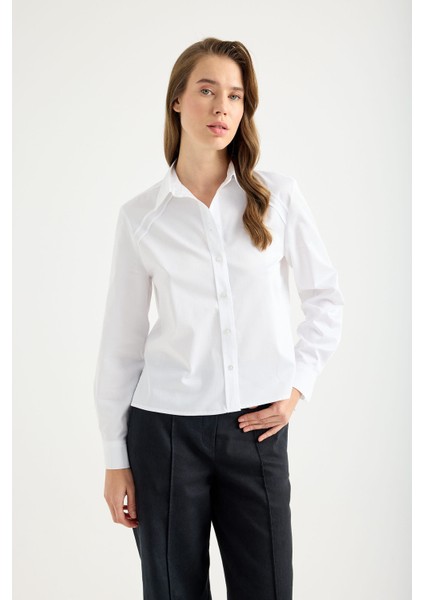 Organik Pamuklu, Dikiş Detaylı Gömlek