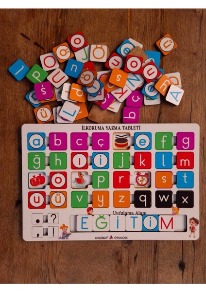 Ahşap Ilk Okuma Yazma Eğitim Seti Okuma Yazma Öğreniyorum Türkçe Ingilizce