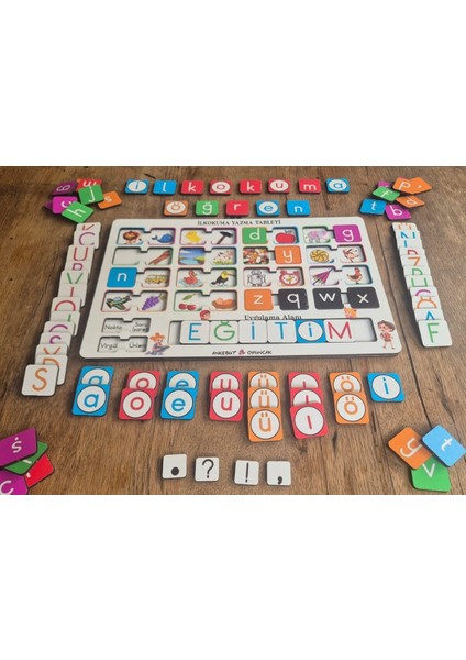 Ahşap Ilk Okuma Yazma Eğitim Seti Okuma Yazma Öğreniyorum Türkçe Ingilizce