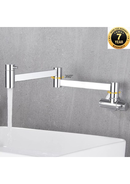 Mutfak Ocak Üstü Musluk Pot Yeni Model Krom Renk İthal 7 Yıl Güvenceli