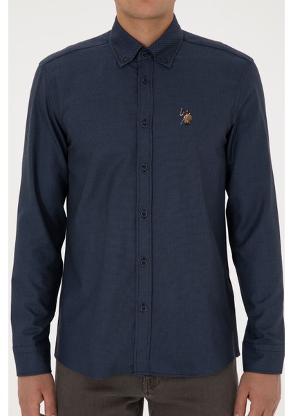 Erkek Açık Lacivert Gömlek Desenli 50308252-VR059