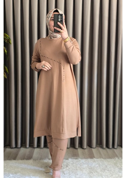 Kadın Tesettür Giyim Büyük Beden Mihra Pantolonlu Ikili Takım