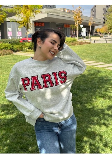 Paris Işlemeli Şardonlu Sweatshirt fırsatları