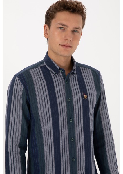 Erkek Koyu Yeşil Gömlek Desenli 50308219-VR079 fiyatları