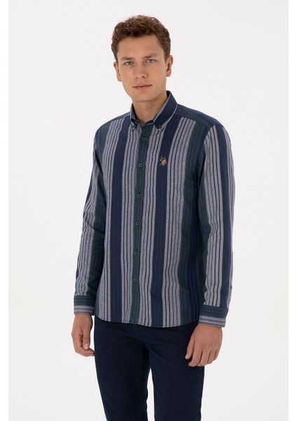 Erkek Koyu Yeşil Gömlek Desenli 50308219-VR079 modelleri