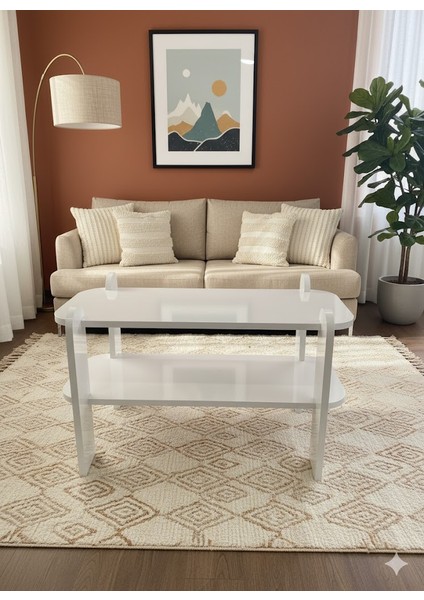Şık ve Kullanışlı Beyaz Düz Salon Sehpası 80*30*47 modelleri