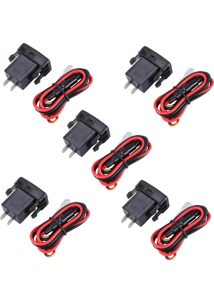 5x Araç Şarj Cihazı Çift USB Port Şarj Volt Ekran Adaptörü Toyota Kırmızısı Için Uygun (Yurt Dışından)