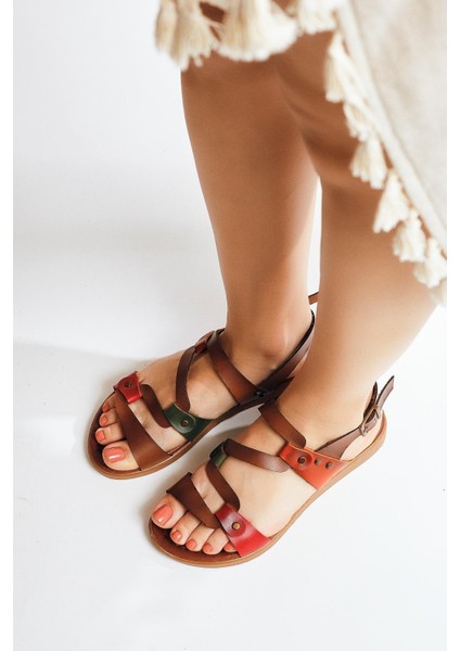 Hakiki Deri Ginta Taba Sandalet