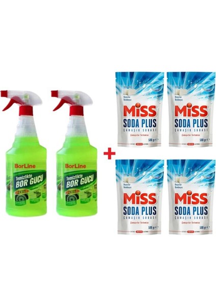 Borline 2 Adet Borgücü 1000 ml 4 Adet Miss Soda Plus 500 gr