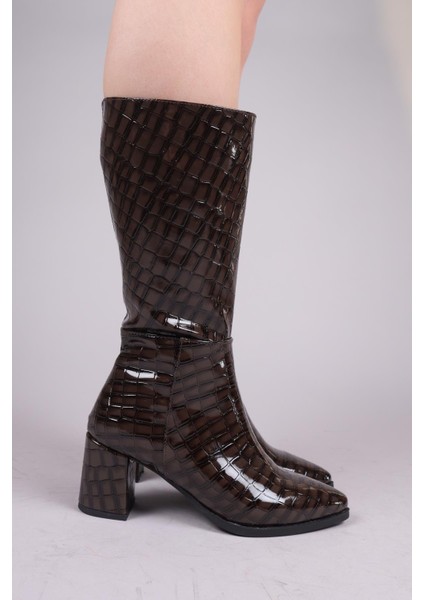 Gloria Kroko Yarım Çizme Kahverengi fiyatları