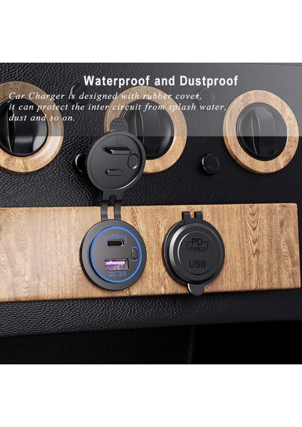 2x Pd Tip C USB Araç Şarj Cihazı ve Qc 3 0 Hızlı Şarj Cihazı 12V Güç Çıkış Soketi Motosiklet Rv Atv Için Açma/kapama Anahtarı (Yurt Dışından) fiyatları
