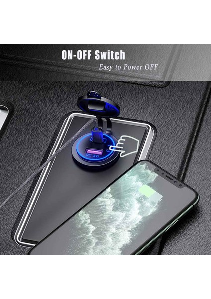 2x Pd Tip C USB Araç Şarj Cihazı ve Qc 3 0 Hızlı Şarj Cihazı 12V Güç Çıkış Soketi Motosiklet Rv Atv Için Açma/kapama Anahtarı (Yurt Dışından) indirimleri