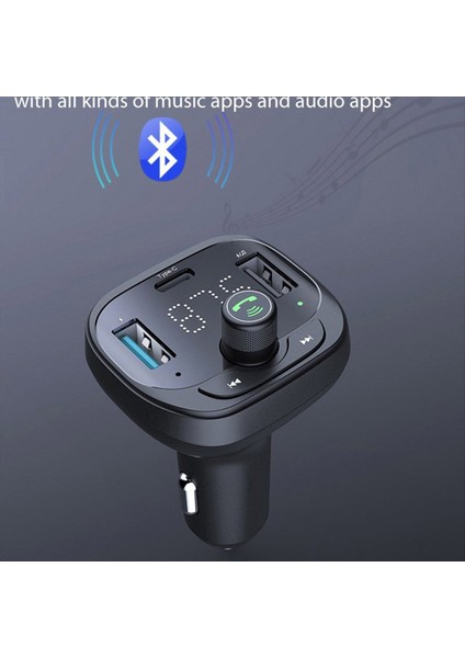 Tf Kart U Disk Araç Mp3 Çalar Qc3 0 Typ-C Pd Hızlı Şarj 2 USB Şarj Cihazı Bluetooth 5 0 Elleçsiz Araba Kiti Fm Verici (Yurt Dışından) fiyatları