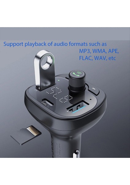 Tf Kart U Disk Araç Mp3 Çalar Qc3 0 Typ-C Pd Hızlı Şarj 2 USB Şarj Cihazı Bluetooth 5 0 Elleçsiz Araba Kiti Fm Verici (Yurt Dışından) fırsatları