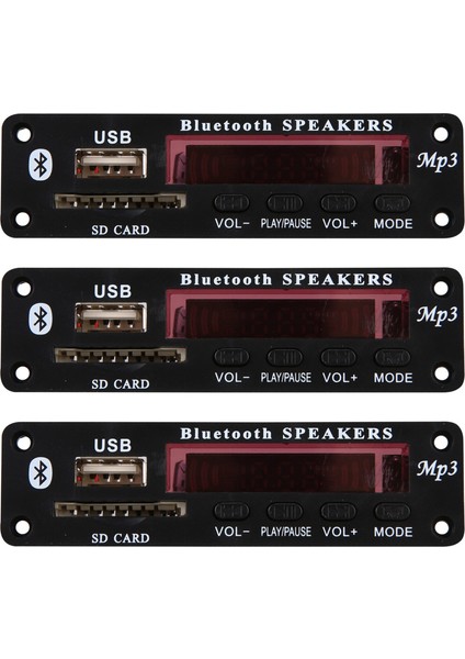 3x Dc 5V/12V Bluetooth 5 0 Ses Kod Çözücü Ses Modülü USB Aux Sd Fm Radyo Kayıpsız Mp3/ape Kod Çözücü Kart Modülü (Yurt Dışından)