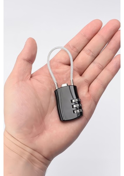 25 mm 3 Haneli Sıfırlanabilir 13 cm Dolap Bagaj Çanta Kilidi Asma Kilit CIN540SY