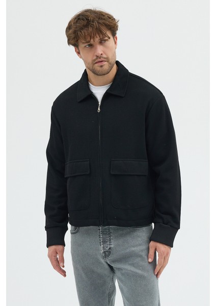 Erkek Triko Örme Fermuarlı Bol Kesim Boxy Fit Ceket Gömlek Overshirt indirimleri