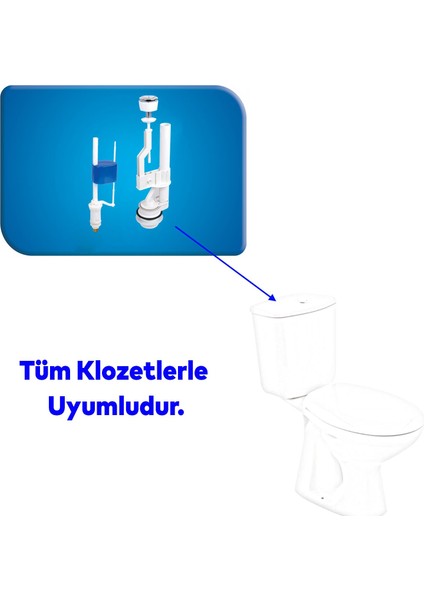 Çift Basmalı Rezervuar Iç Takımı Iç Düzenek Otomatik Su Dolum Basma Alafranga Tuvalet Klozet Sifon fırsatları