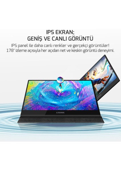 Lıte E15T 4ms 60HZ 15,6" Fhd IPS Dokunmatik Taşınabilir Monitör