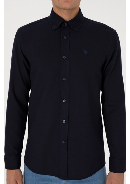 Erkek Lacivert Gömlek Desenli 50308611-VR033