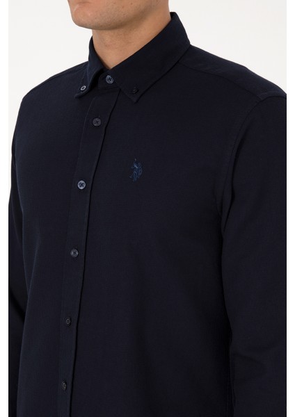 Erkek Lacivert Gömlek Desenli 50308611-VR033