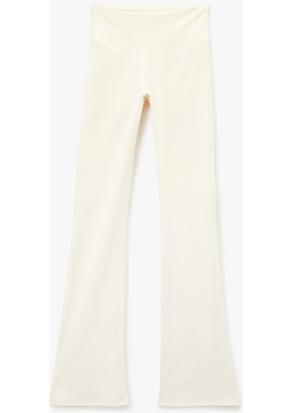 Yüksek Bel Ispanyol Paça Dikiş Detaylı Spor Tayt