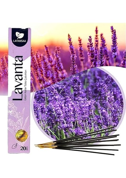 Lavanta (Lavender) Arınma Agarbatti Özel Aroma Kokusu 20 Adet 1 Paket Çubuk Tütsü modelleri