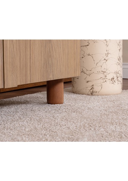 İtra 5 Kapaklı Gardırop – Krem Gövde, Meşe MDFLAM Camlı Kapak