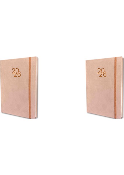 Gezginler Kırtasiye 14*20 2026 Ajanda 2 Adet Pastel Pudra