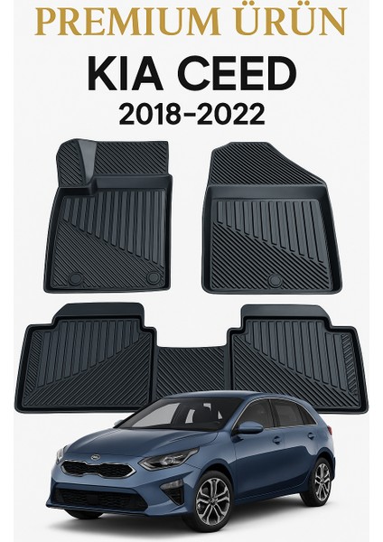 Kia Ceed 2018-2022 Uyumlu 3D Oto Paspas Premium