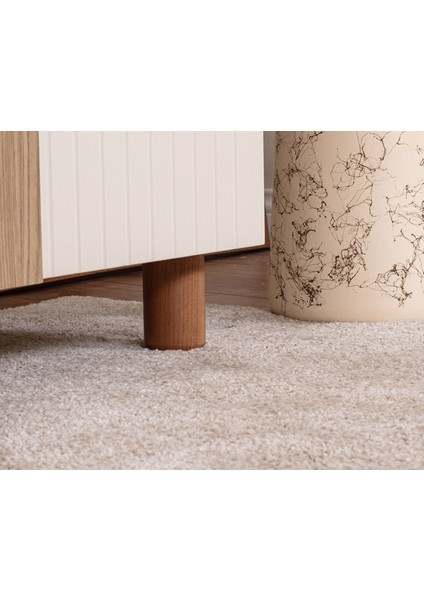 İtra 6 Kapaklı Gardırop – Krem Gövde, Krem Lake Camlı Kapak