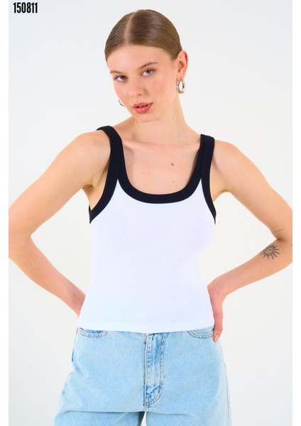 Iki Renkli Atlet - Siyah-Beyaz