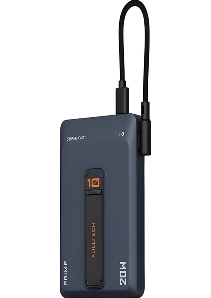 10000MAH 20W Hızlı Şarj Kablosuz Magsafe Powerbank Type-C Kablolu/girişli Standlı - Siyah