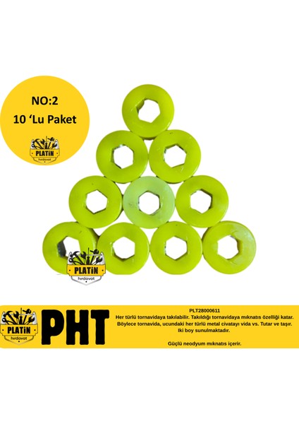 Apex NO:2 Bits Tutucu Mıknatıs Halkası Sarıtornavida Ucu Mıknatısı 10 Adet PLT28000611