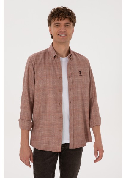 Erkek Bakır Gömlek Desenli 50316640-VR182