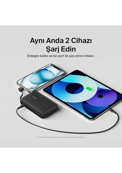 Boostcharge Power Bank, Entegre Kablolu Taşınabilir Şarj Cihazı 10K Pd 20W - Usb-C Güç Dağıtı modelleri
