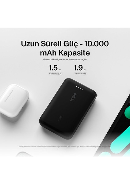 Boostcharge Power Bank, Entegre Kablolu Taşınabilir Şarj Cihazı 10K Pd 20W - Usb-C Güç Dağıtı fırsatları