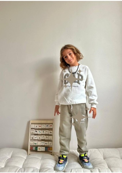 Işlemeli Şardonlu 3 Iplik Sweatshirt-Eşofman Altı Kışlık Erkek Çocuk Takım fiyatları