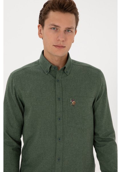 Erkek Koyu Yeşil Gömlek Desenli 50308491-VR079 fiyatları