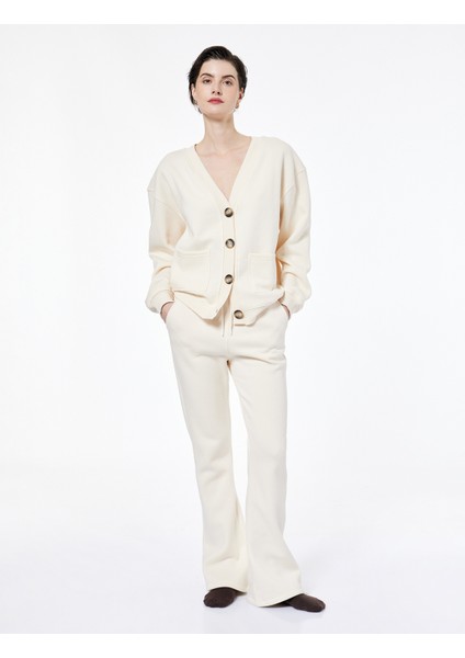 Rahat Kalıp Bağlama Detaylı Pamuk Karışımlı Pijama Alt