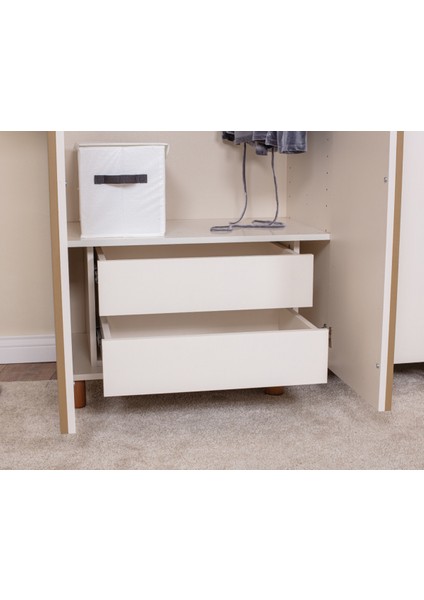 İtra 5 Kapaklı Gardırop – Krem Gövde, Krem MDFLAM Kapak indirimleri